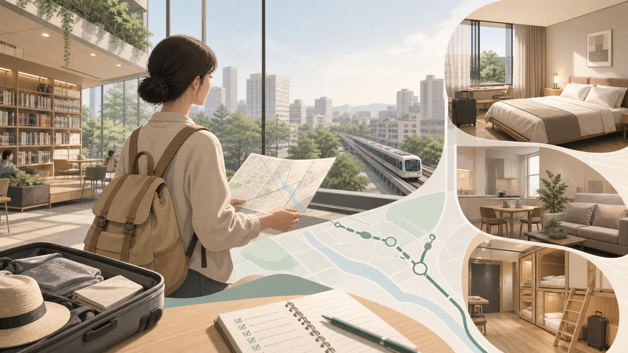 Dadokdadok Godeok Branch Visit Guide: Access from Sangildong Station and Nearby Stay Tips — AI-generated editorial illustration