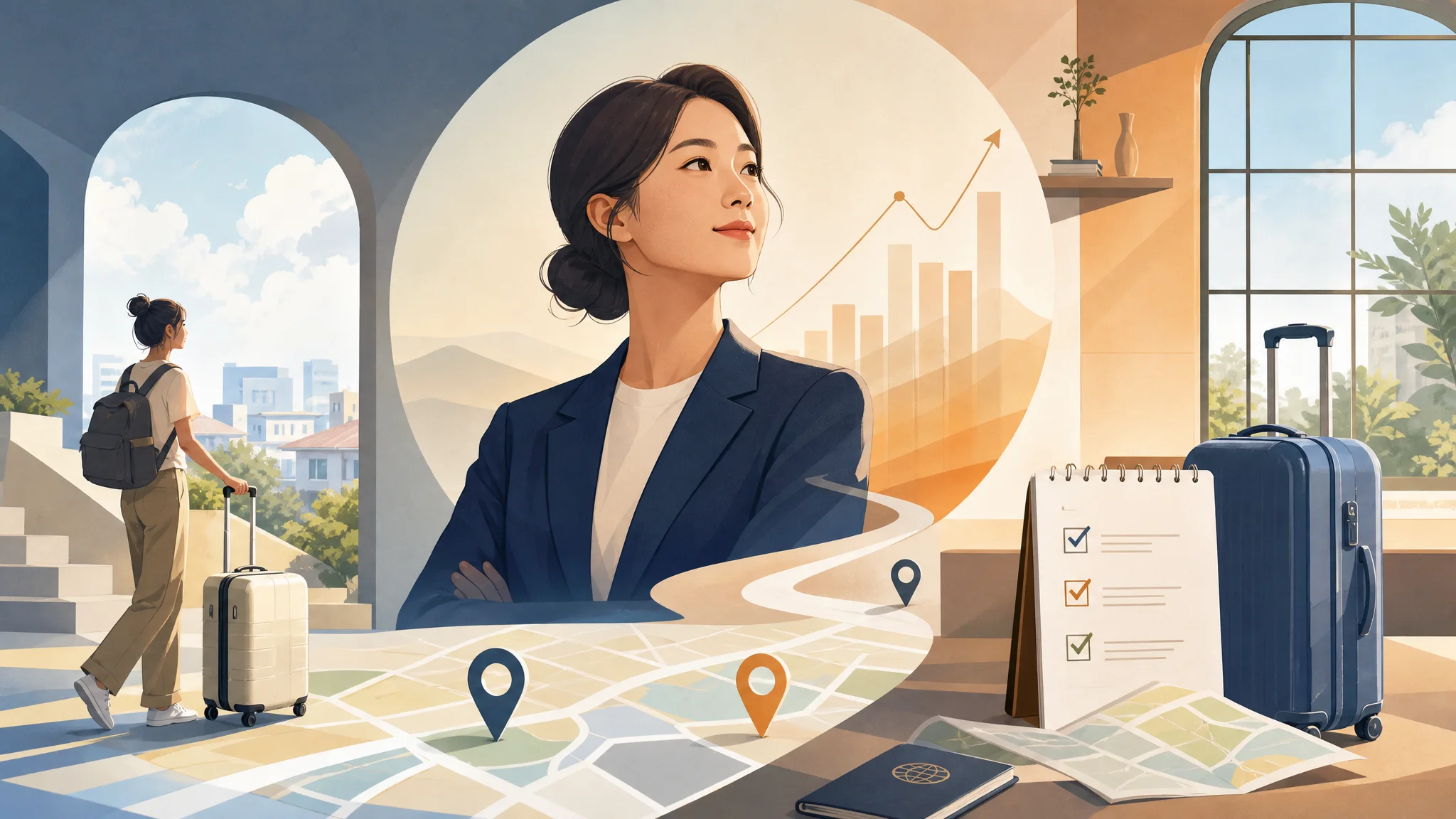 이수진·야놀자: When to choose Yanolja for accommodation — Practical guide — AI-generated editorial illustration